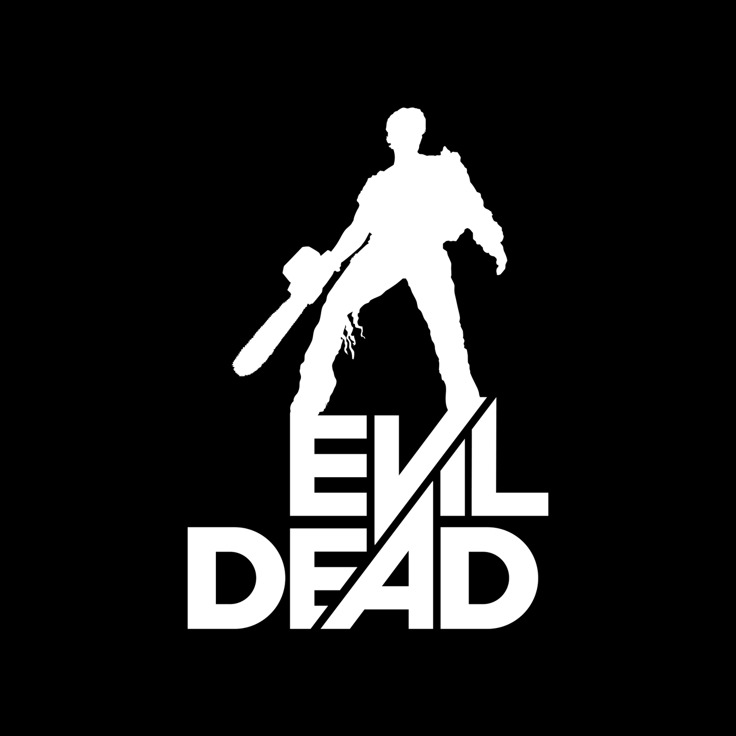 Evil Dead Ash with Chainsaw on Logo