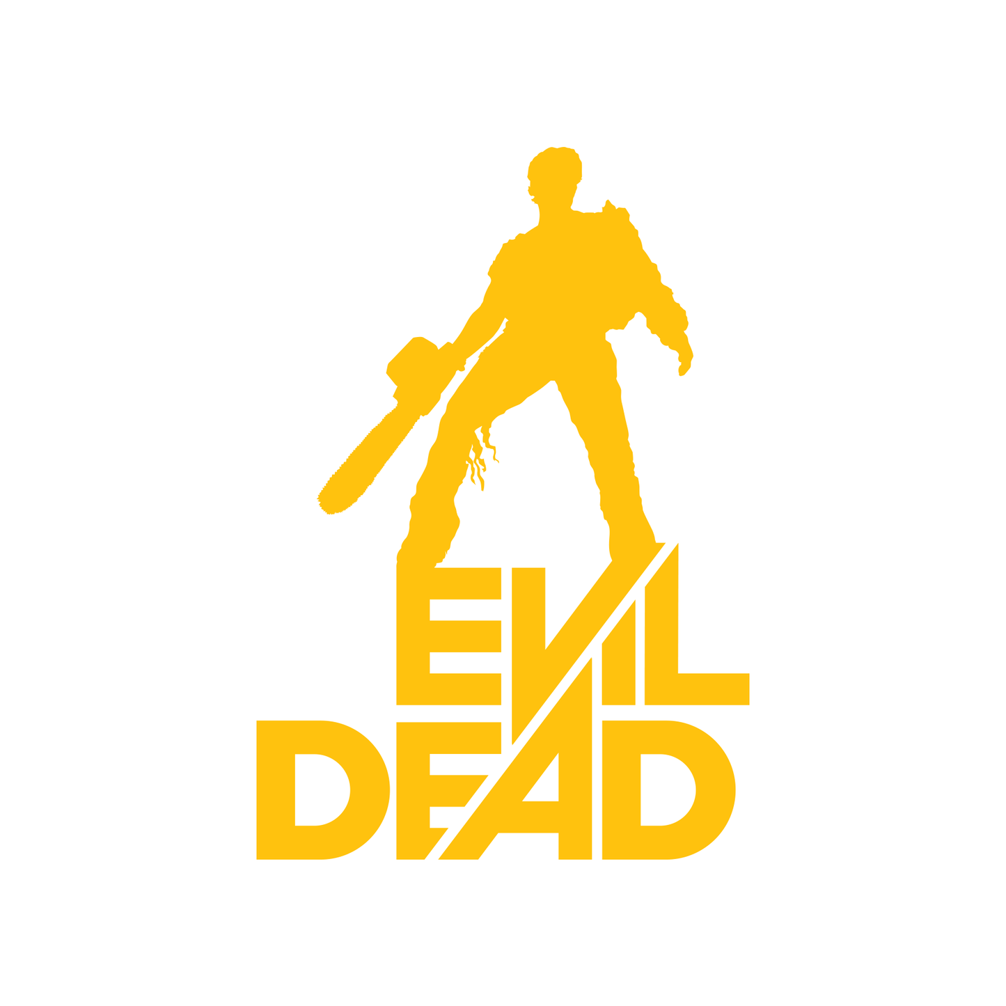 Evil Dead Ash with Chainsaw on Logo