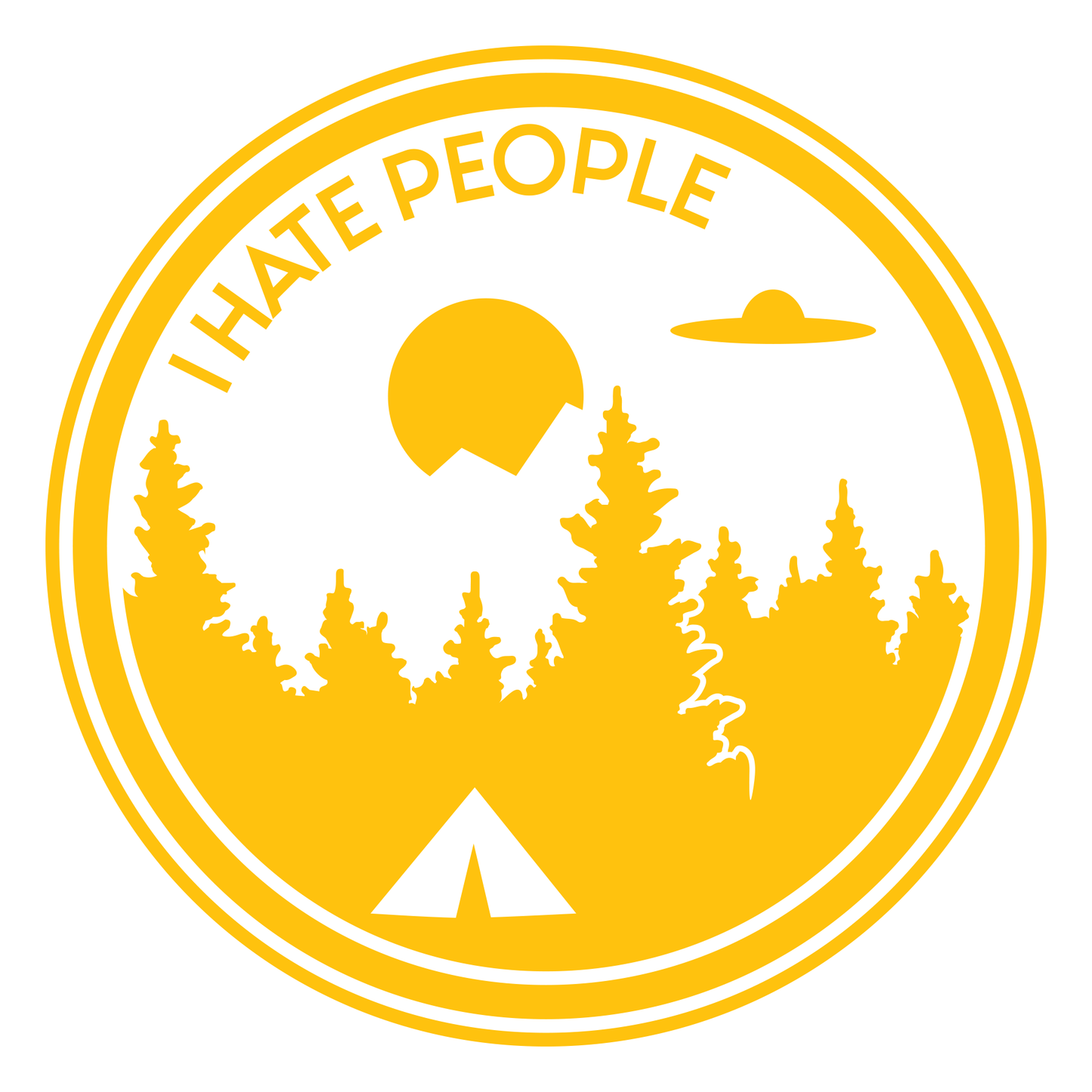 I Hate People (UFO Decal)