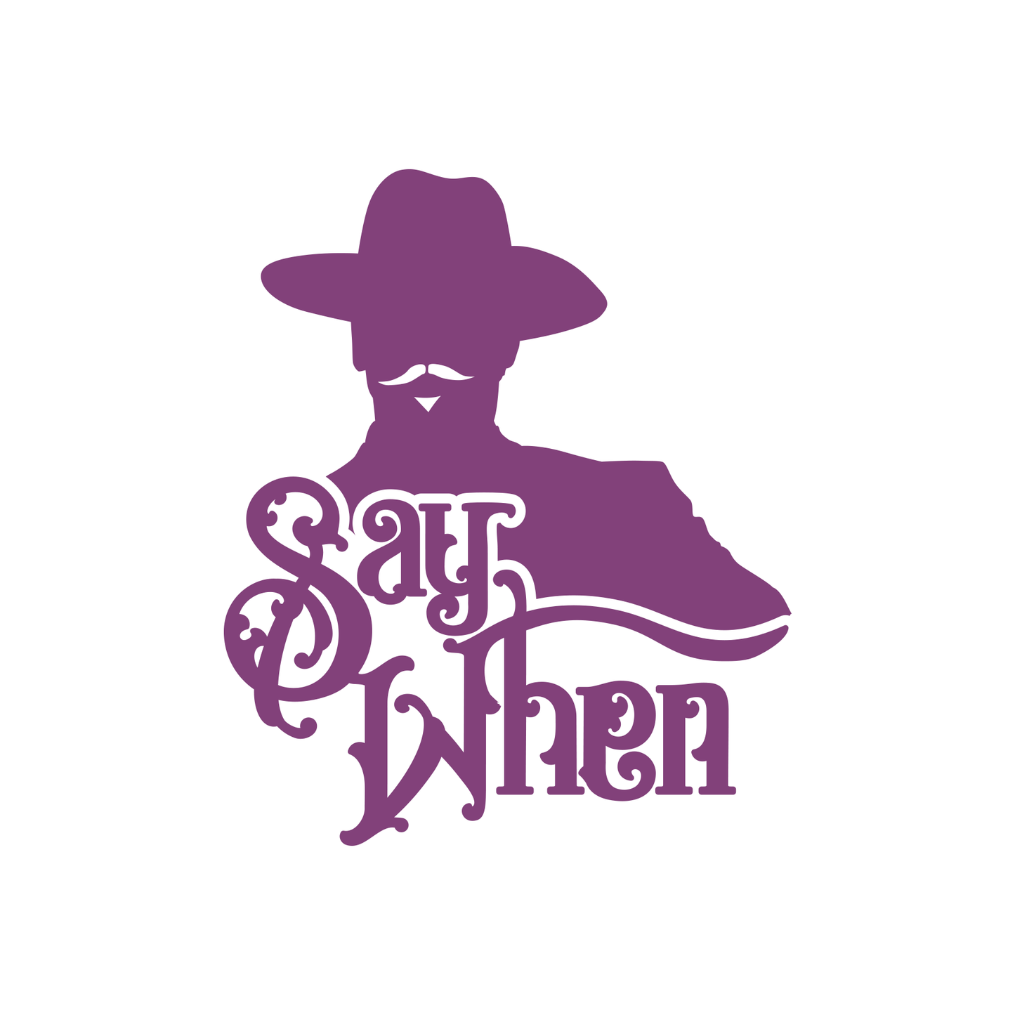 Tombstone Doc Holliday Say When Silhouette on Words