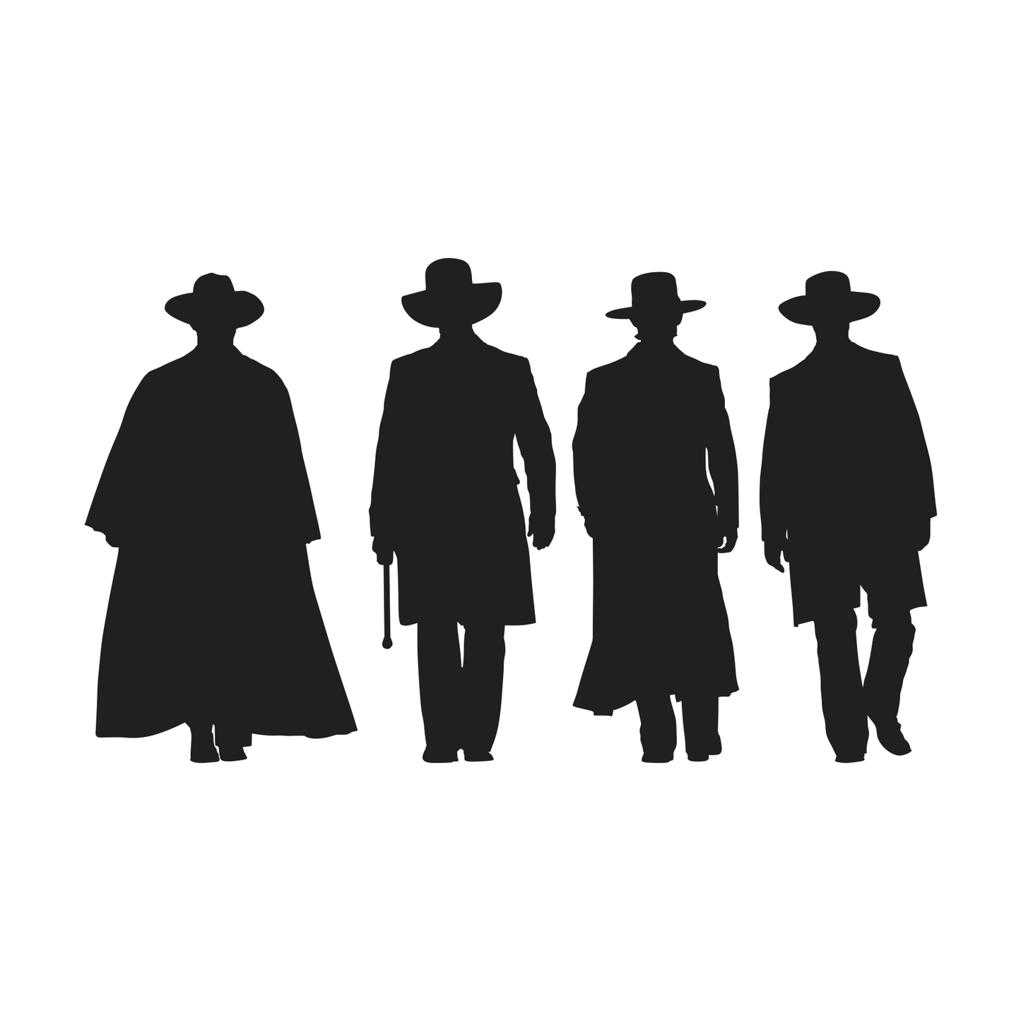 Tombstone Walking Silhouettes