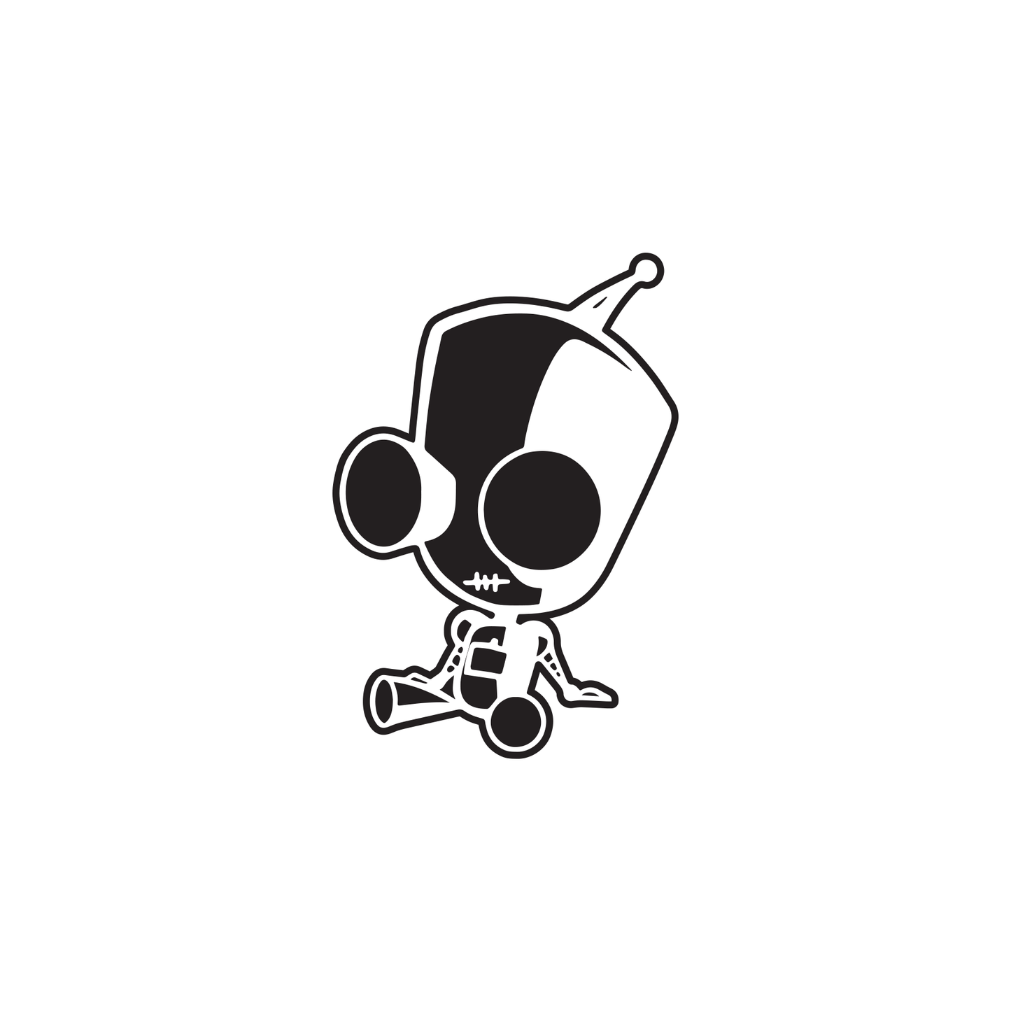 Invader Zim Gir Robot Sitting OUTLINE