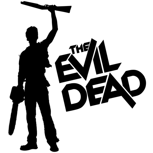 Evil Dead Ash with his Boomstick & Evil Dead Text Logo Large