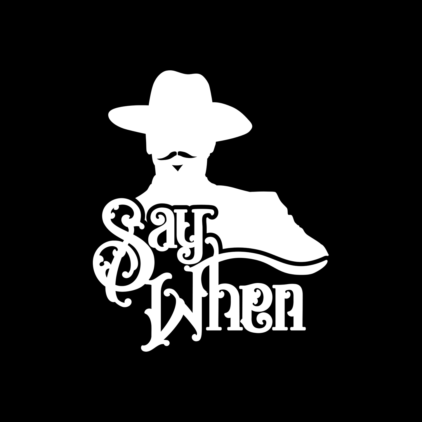 Tombstone Doc Holliday Say When Silhouette on Words