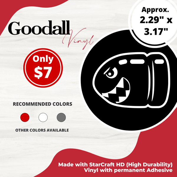 Super Mario Brothers Bomb Rocket Decal 1 OUTLINE – Goodall Vinyl
