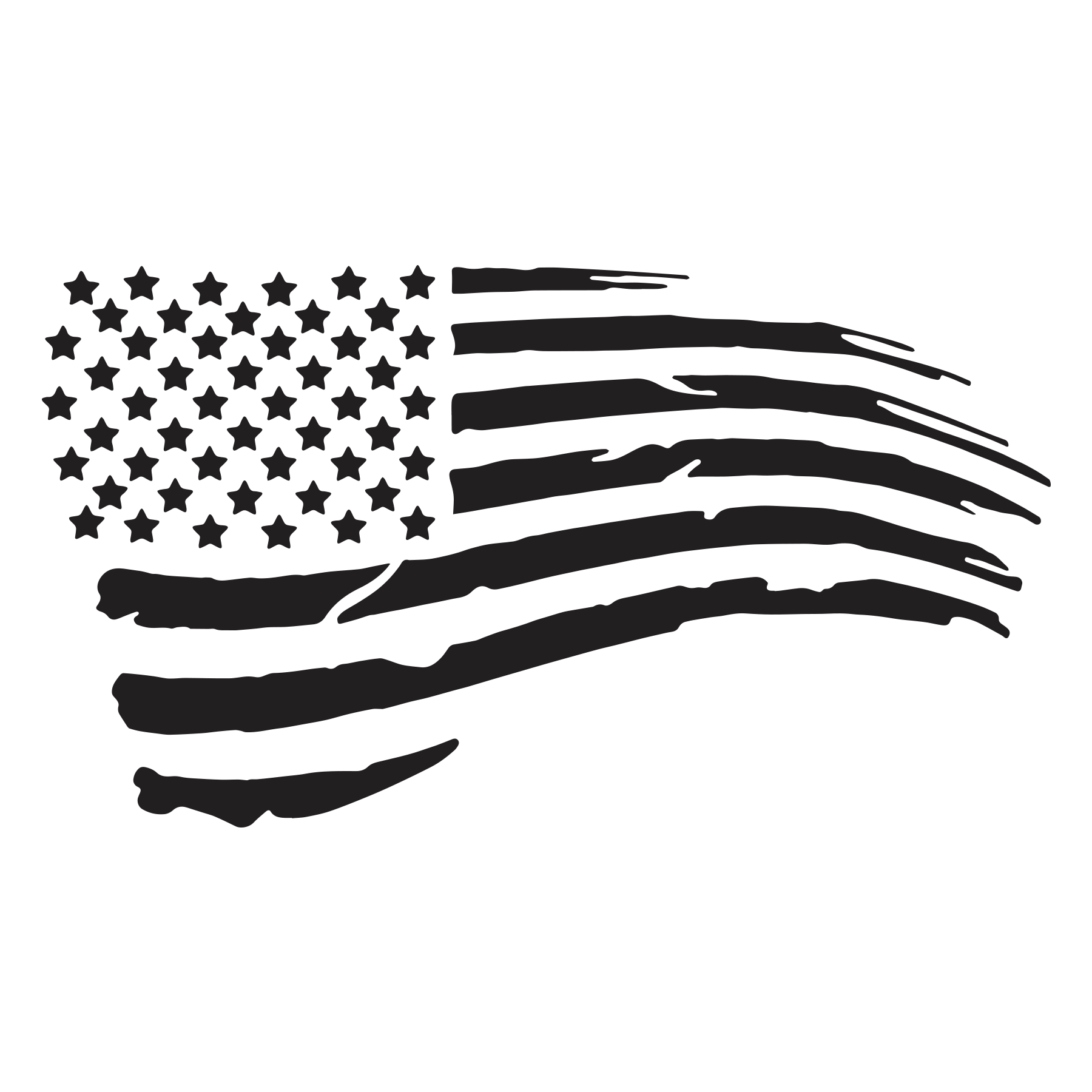 tattered american flag tattoo black and white