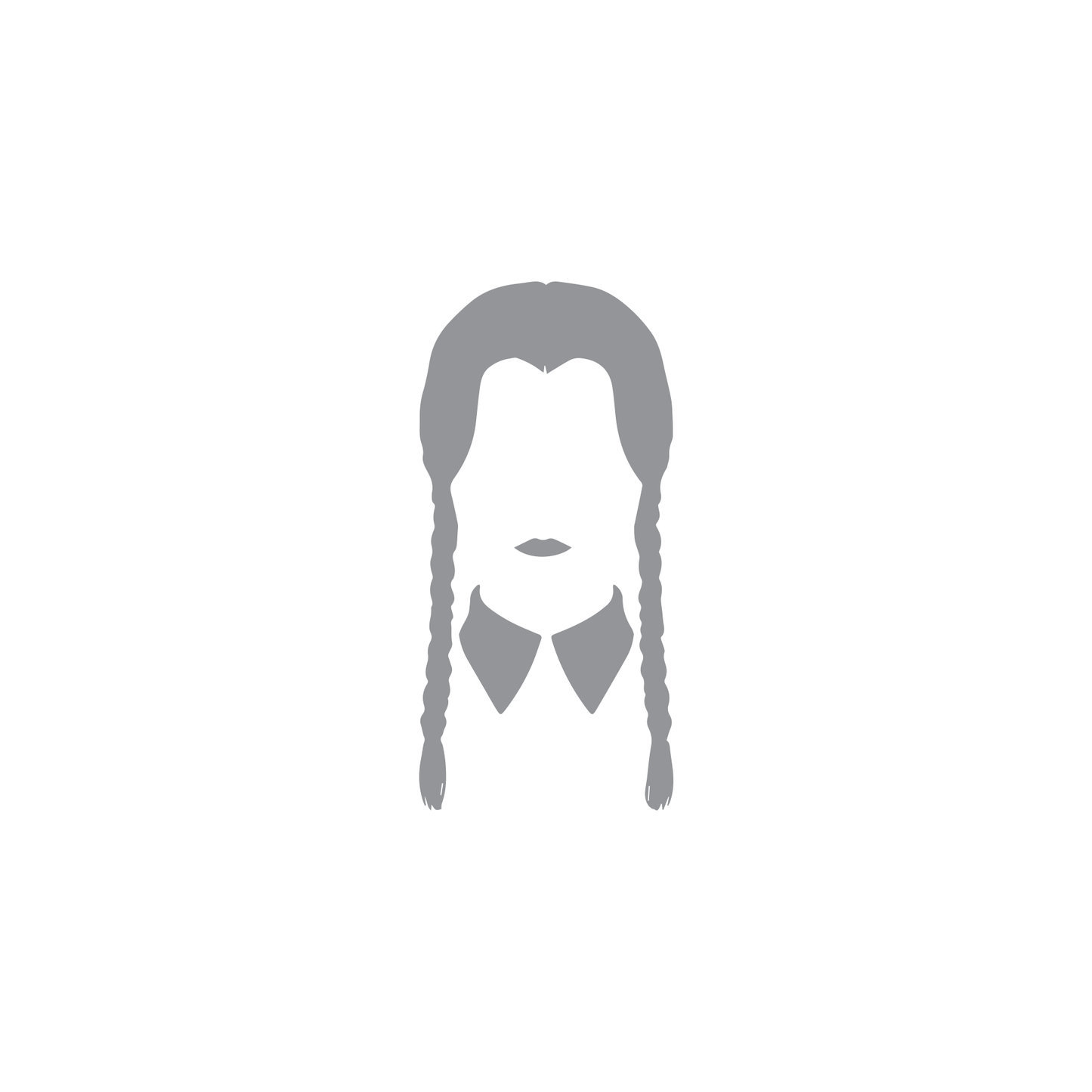 Addams Family Wednesday Hair & Collar Silhouette