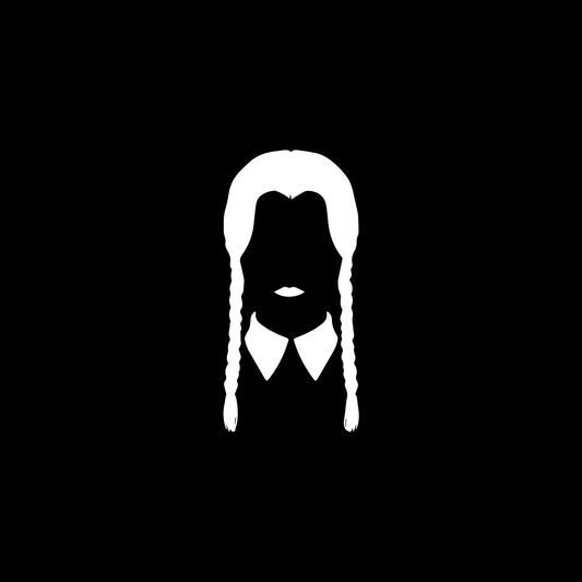 Addams Family Wednesday Hair & Collar Silhouette